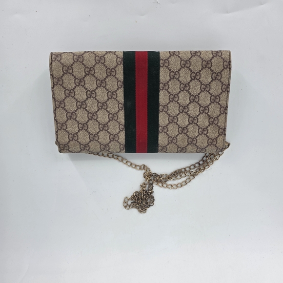 Authentic GUCCI Ophidia GG Supreme Continental Wallet Black Leather Web Strip - Picture 10 of 10